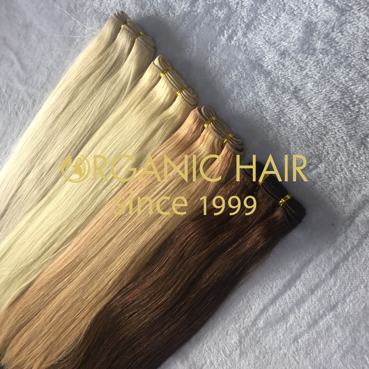 Hand tied weft hair extension 100% virgin human hair with best quality I5
